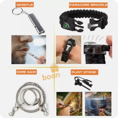 Набор для выживания 18 в 1 для кемпинга SOS